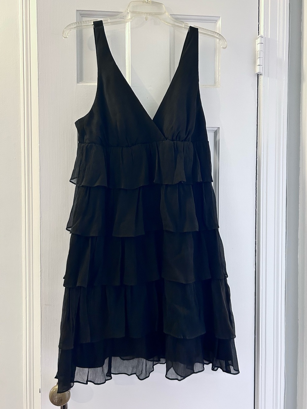 JCREW Tiered Women's Black Silk Cocktail Dress